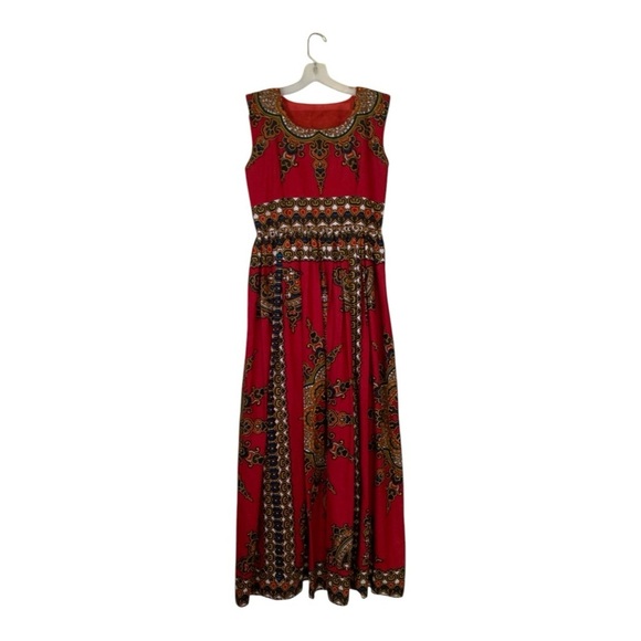 Elegant East Indian Inspired Patterned Sleeveless Dress - Picture 1 of 3